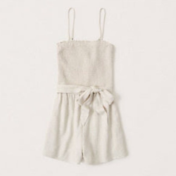 Abercrombie & Fitch Pants - ABERCROMBIE & FITCH LINEN BLEND ROMPER